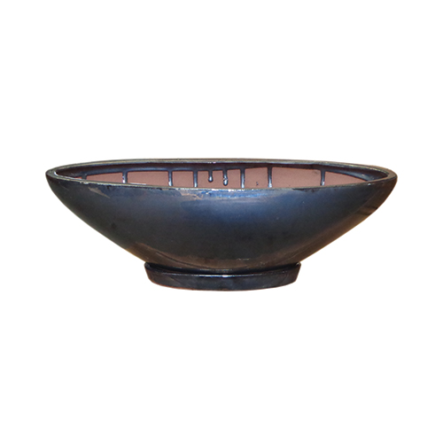 PLANTER, 22" OVAL DISCUS SILVER
