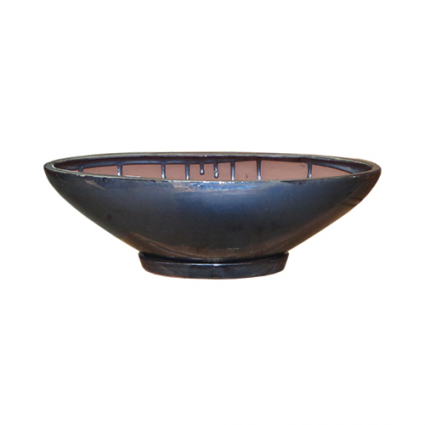 PLANTER, 22" OVAL DISCUS SILVER