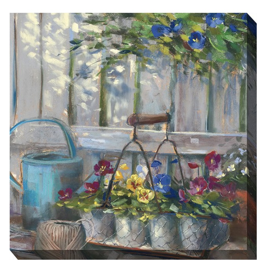 Pansy Basket Wall Art 24"X24"