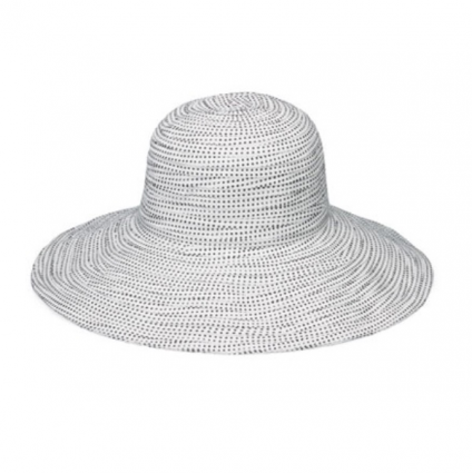 Wallaroo Scrunchie Hat in White with Black Dots
