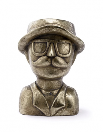 Gold Hat & Glasses Figure Planter