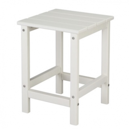 Outdoor High Density Polyethylene 14" Square Side Table - White