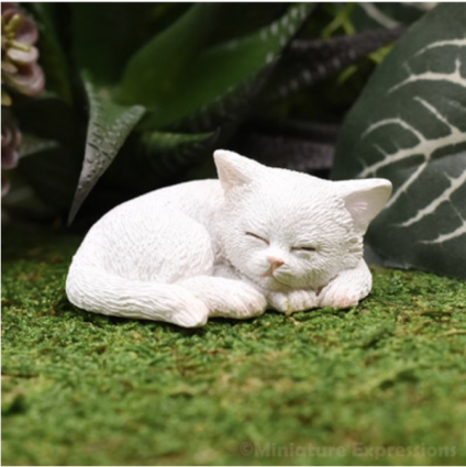 Fairy Garden Kitten Sleeping 