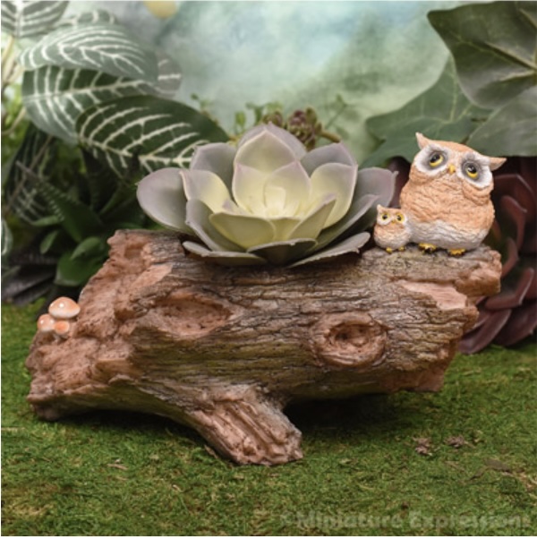 Fairy Garden Momma Owl with her Baby