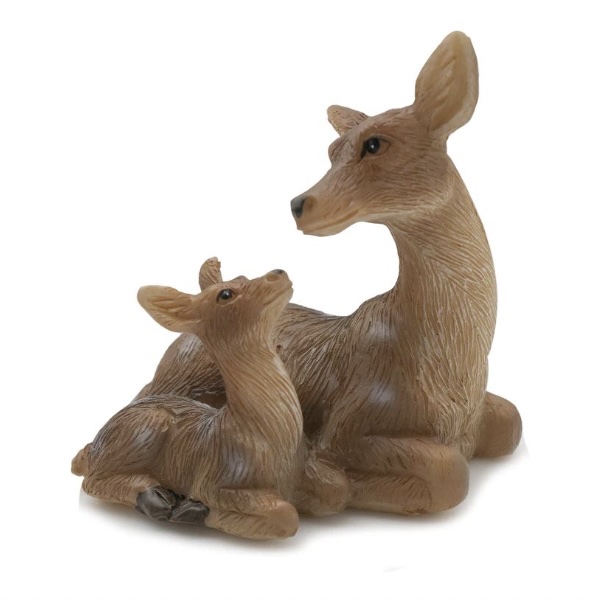 Fairy Garden Momma Deer sitting with Baby