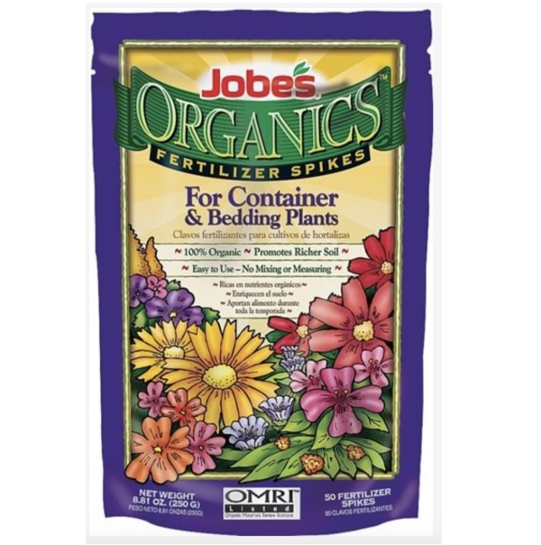Jobes Organic Container & Bedding Plant Fertilizer Spikes 50 package