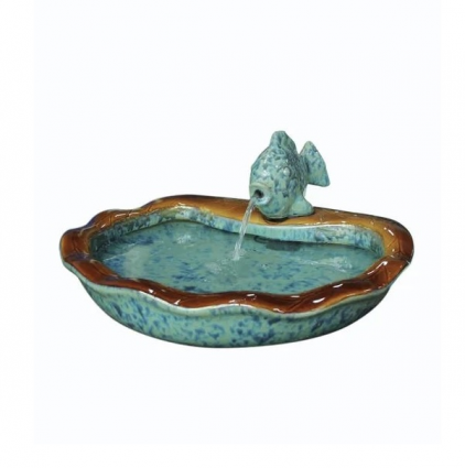 Distressed Aqua Carp Spitter Fountain 