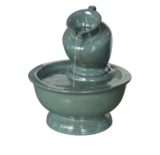 Blue Green Tilted Jug Fountain 