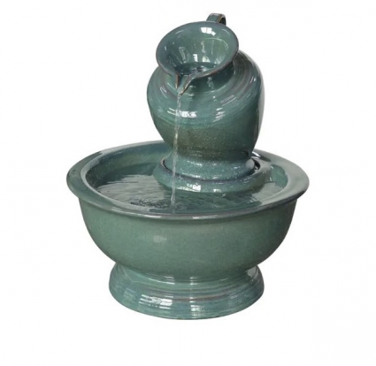 Blue Green Tilted Jug Fountain 