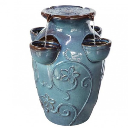 Blue Green Strawberry Jar Fountain