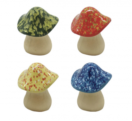 MUSHROOM, 3"X6"H CERAMIC ASORT
