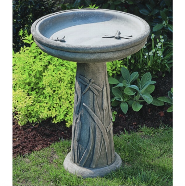 Dragonfly Concrete Birdbath
