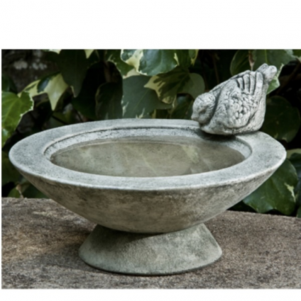 Song Bird's Rest Concrete Birdbath