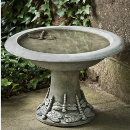 Small Dragonfly Concrete Birdbath