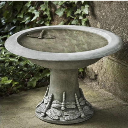 Small Dragonfly Concrete Birdbath