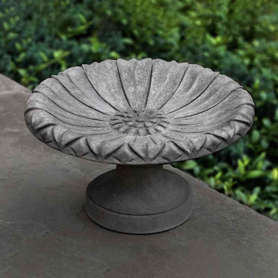 Small Lotus Concrete Birdbath