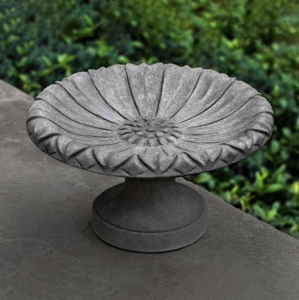 Small Lotus Concrete Birdbath