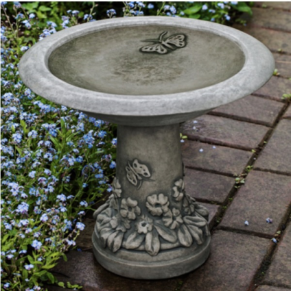 Spring Meadows Concrete Birdbath