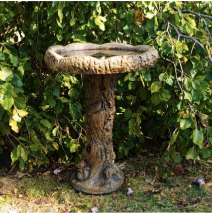 Woodland Concrete Birdbath