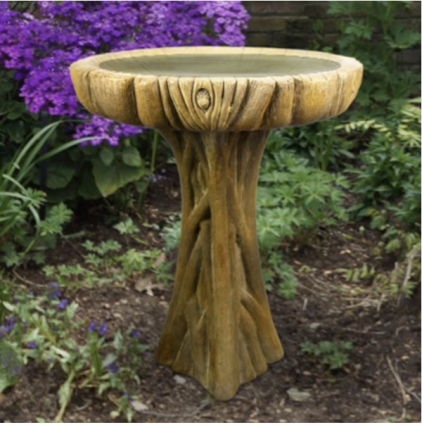 Driftwood Concrete Birdbath 