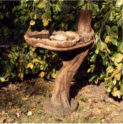 Rope & Timber Concrete Birdbath
