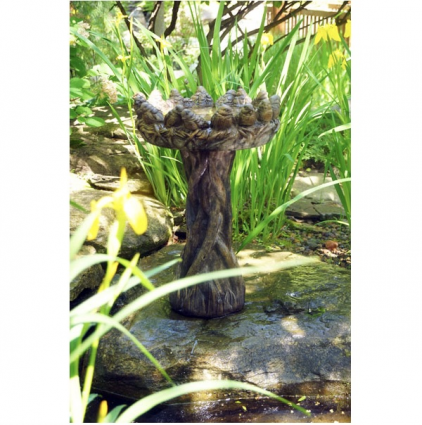 Ring of Birds Concrete Birdbath