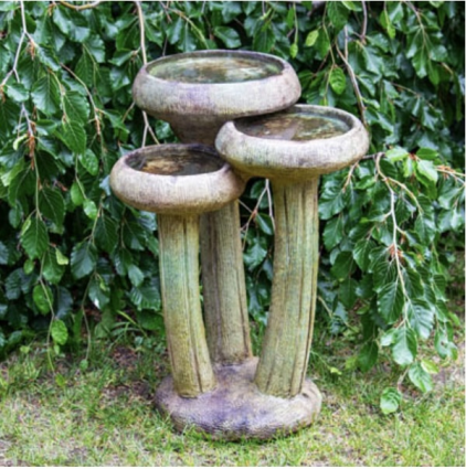 Water Lilies Concrete Birdbath