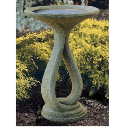 Ribbon One Piece Concrete Birdbath
