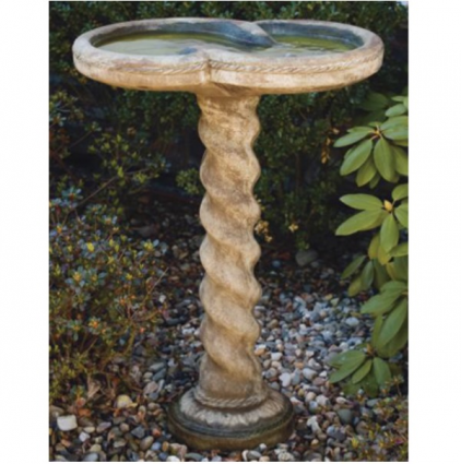 Spiral One Piece Concrete Birdbath