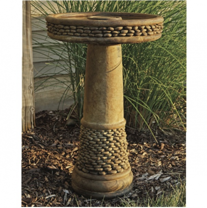 Shimmering Stones Concrete Birdbath