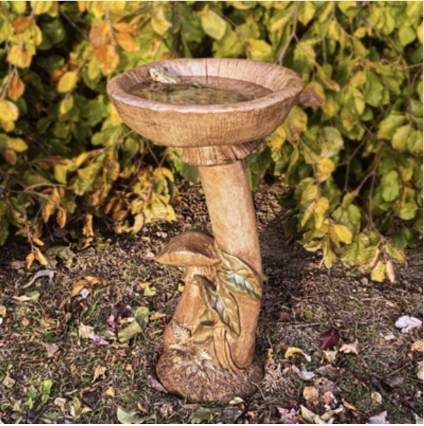 Mushroom Concrete Birdbath