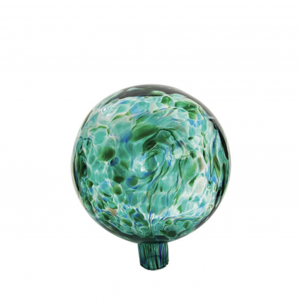 GAZING GLOBE, 10" GREEN/BL GLASS