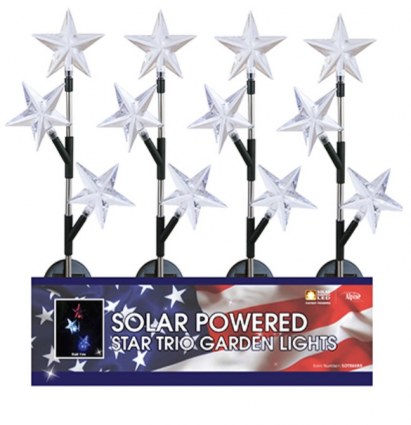 Three Star Red White & Blue Solar Stake 