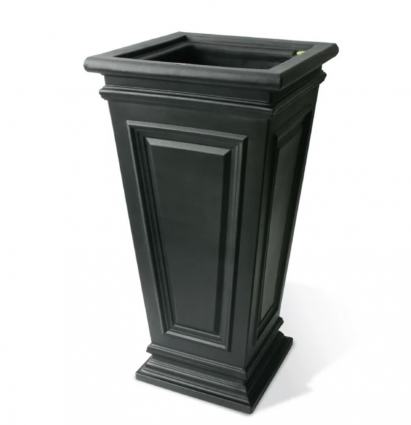 Covington Black Self-Watering Tall Square Taper Planter 27"