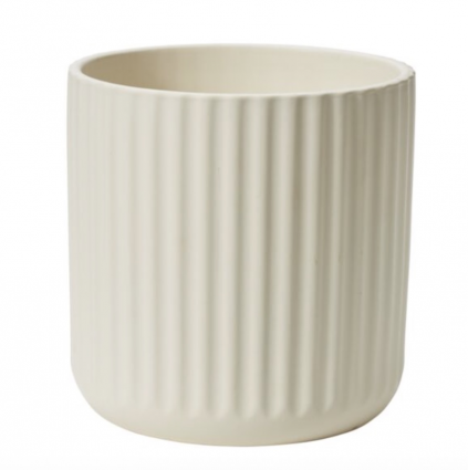 Off White Beam Pot  9.25" 