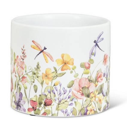 Small Dragonfly & Floral Planter