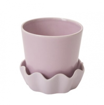Light Purple Springvale Pot with Saucer  5.25" X 5"