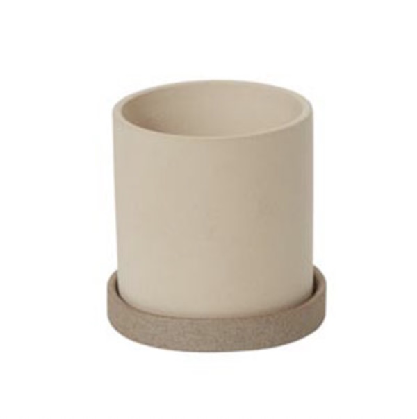 Light Tan Kalmar Pot   5.5" X 5.25"H