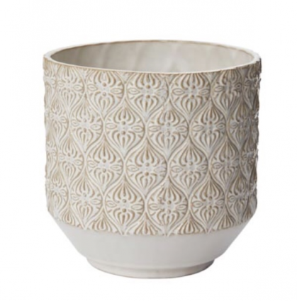 White Fondant Pot. 6.5" X 6.75"