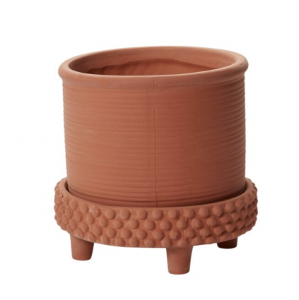 Terra Cotta Jane Footed Pot  6.25" X 6" 