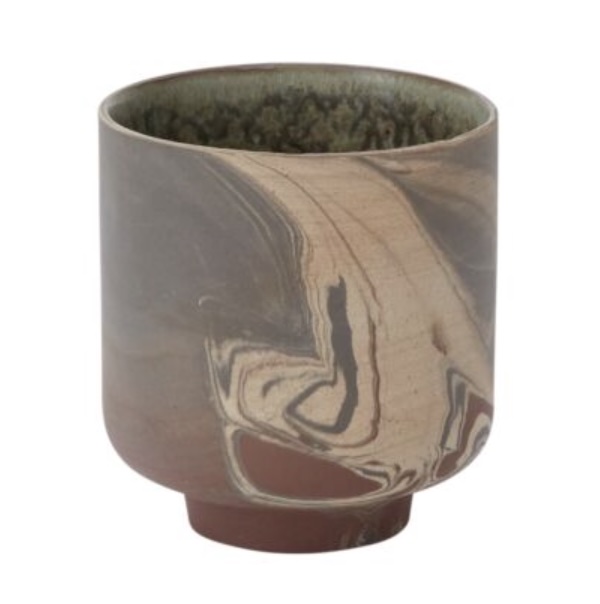 Brown Tedros Pot  4" X 4.25" 