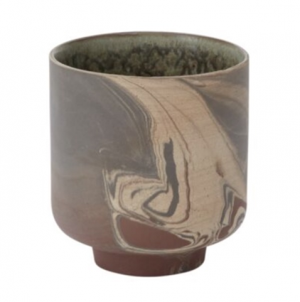 Brown Tedros Pot  4" X 4.25" 