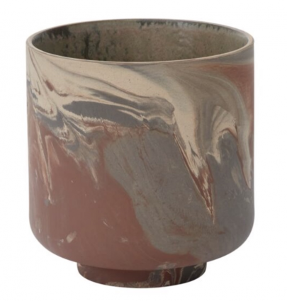Brown Tedros Pot , 6.5" X 6.5" 