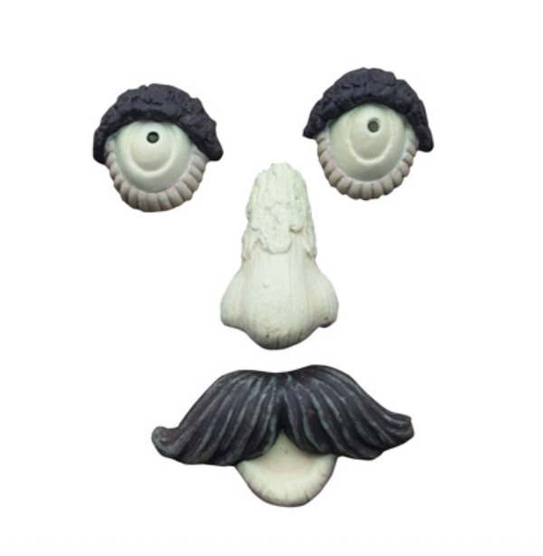 MAN W/MUSTACHE, GLOW IN THE DARK FACE