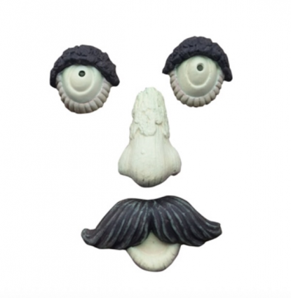 MAN W/MUSTACHE, GLOW IN THE DARK FACE