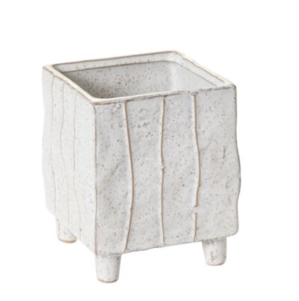 White Tarragona Square Planter 4"