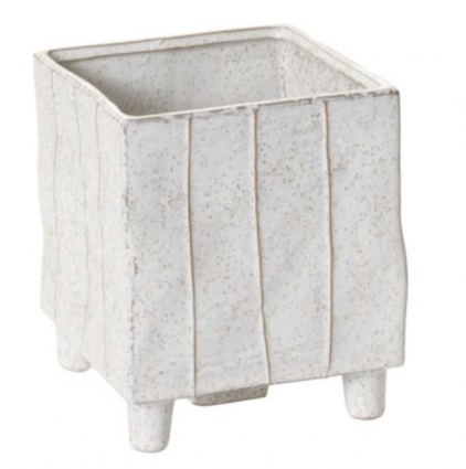 White Tarragona Square Planter 5.5"