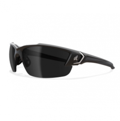 Edge Khor G2 Safety Glasses - Black Frame with Smoke Polarized Vapor Shield Lens