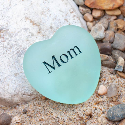 Mom Sea Glass Heart 
