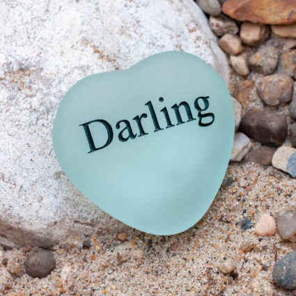 SEA GLASS HEART, 2" DARLING